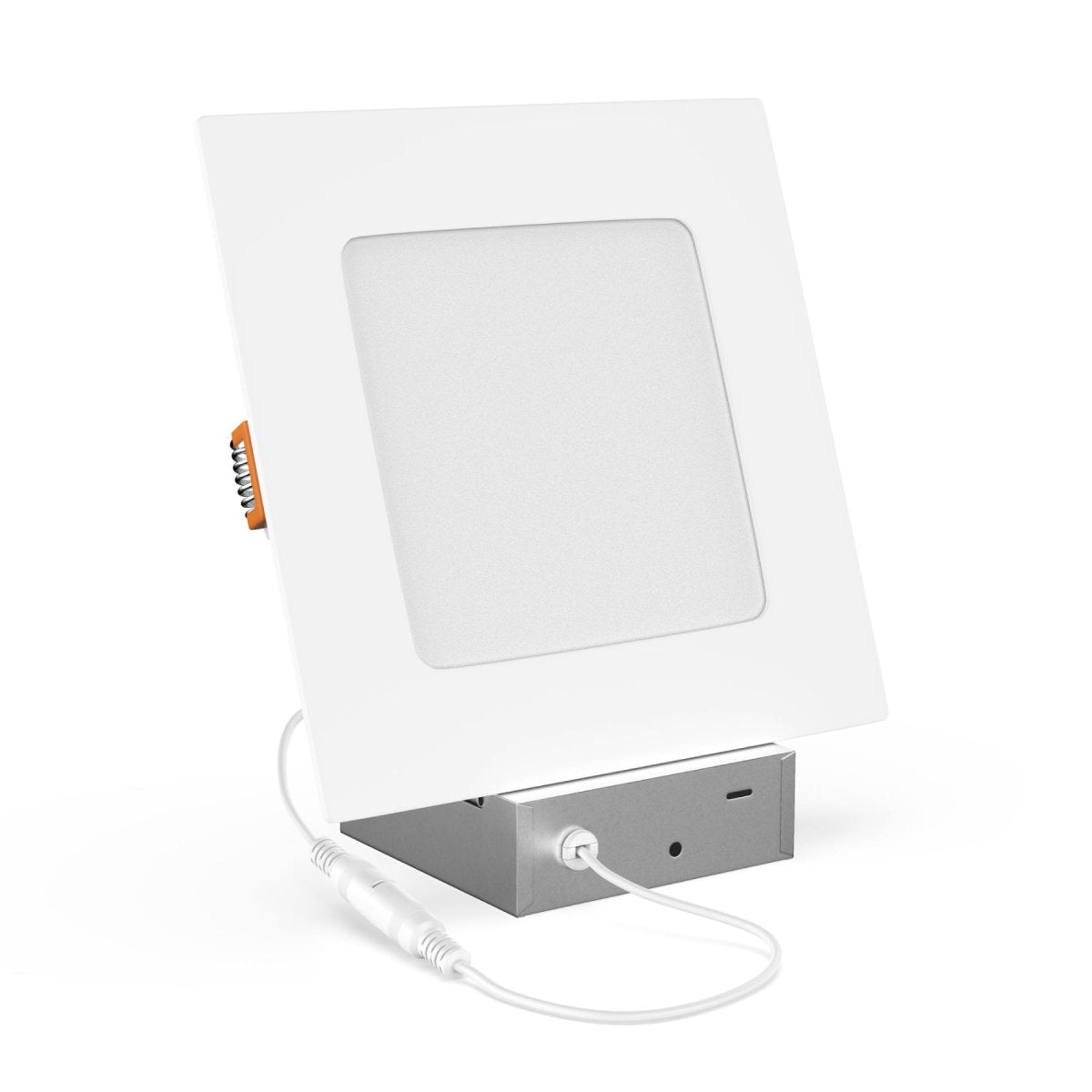 6" 12W LED Slim Panel Recessed Ceiling Light CCT Changeable 2700k/3000K/3500K/4000K/5000K, with Junction Box, Square - LEDMyPlace