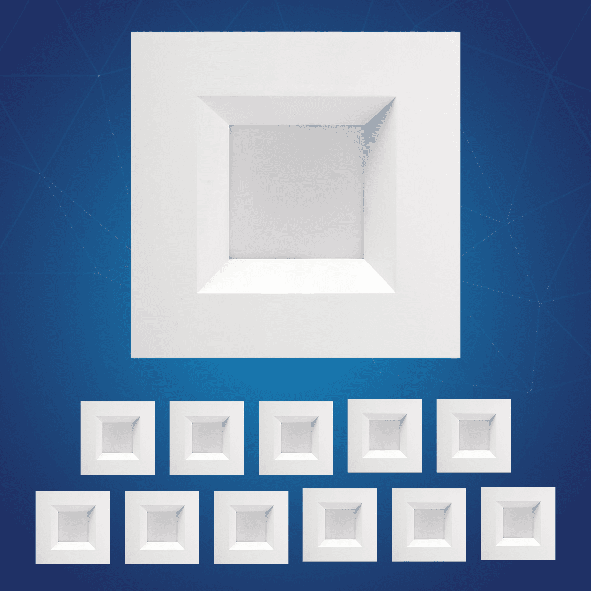 6 Inch LED Recessed Lighting, 12W, Square, Smooth Trim, ETL, Energy Star Listed, Dimmable, Recessed Downlights For Closets, Kitchens, Hallways, Doorways, Basement - LEDMyPlace