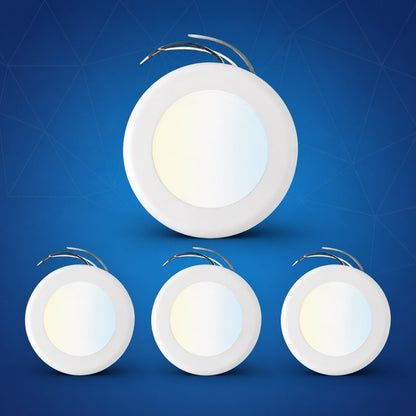 6" LED Disk Downlight, 15W, 5CCT Changeable: 2700K/3000K/3500K/4000K/5000K, 120V AC, Damp Location - LEDMyPlace
