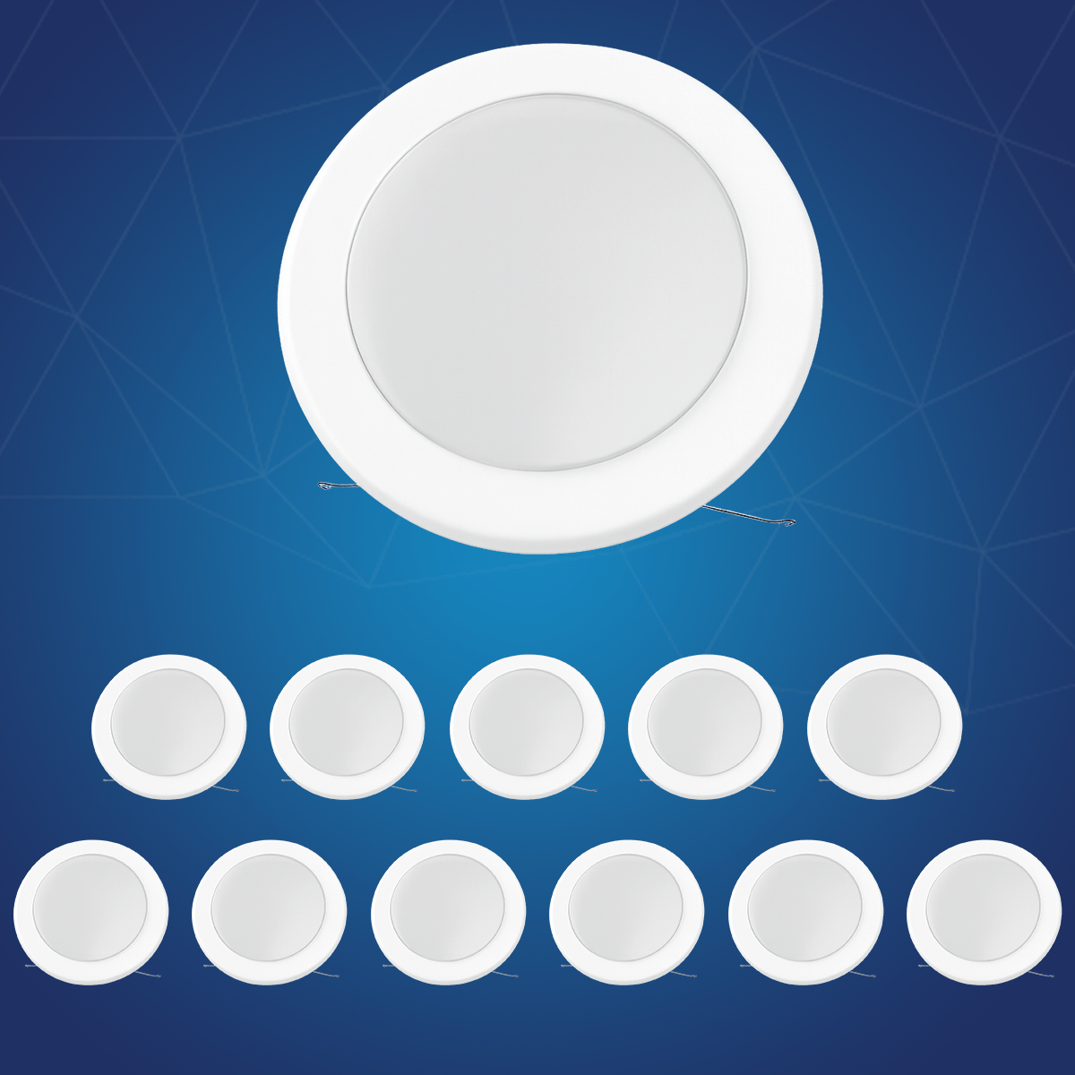 6" LED Disk Downlight, 15W, 5CCT Changeable: 2700K/3000K/3500K/4000K/5000K, 120V AC, Damp Location - LEDMyPlace