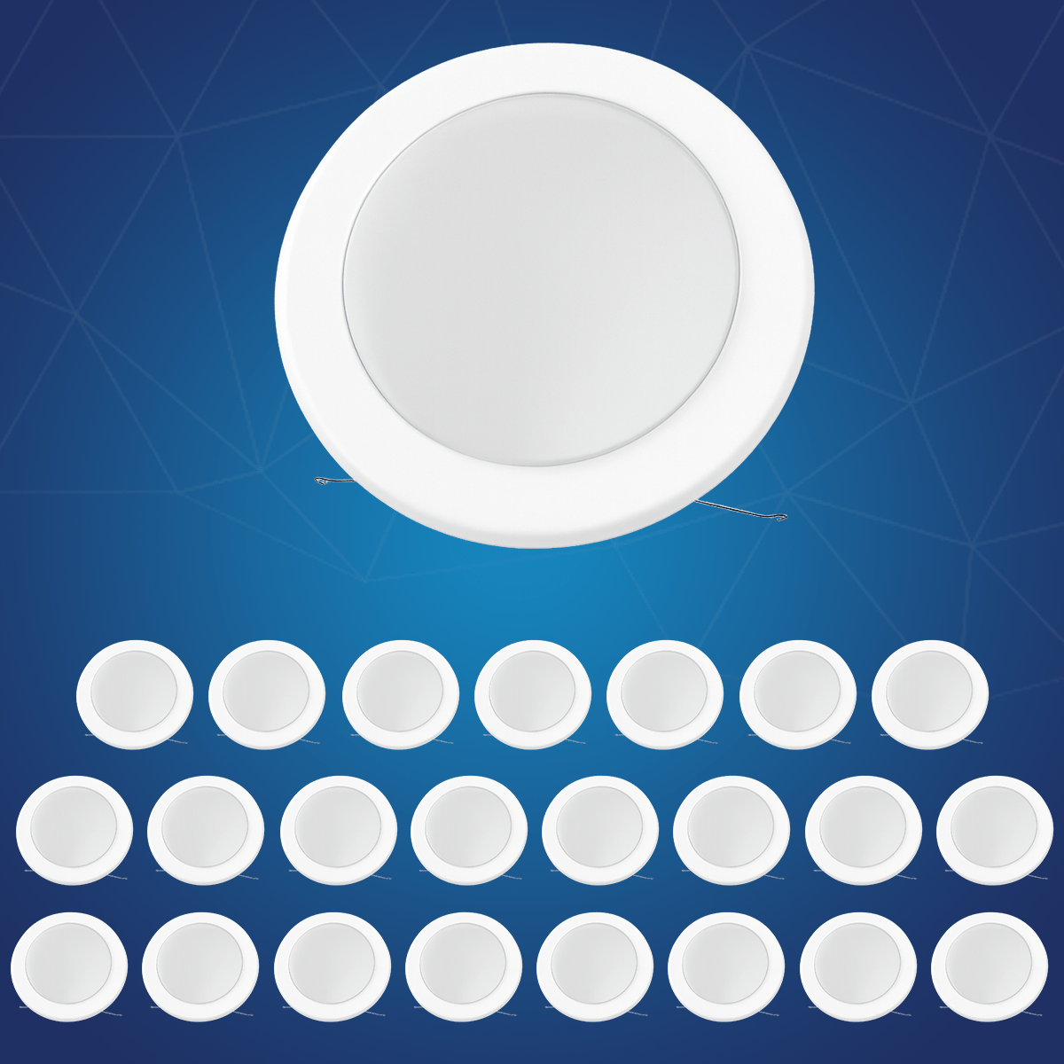 6" LED Disk Downlight, 15W, 5CCT Changeable: 2700K/3000K/3500K/4000K/5000K, 120V AC, Damp Location - LEDMyPlace
