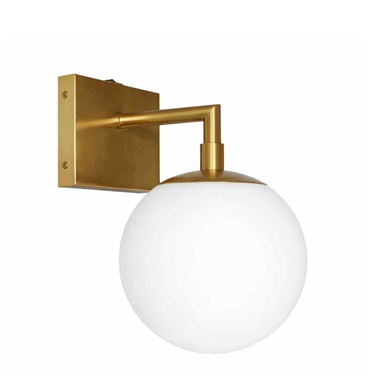 6.5″W x 10″H x 8″E Burnished Brass Wall Sconce with Frosted White Acrylic Shade and E26 Rocker - Switch Light - 4 Pack - LEDMyPlace