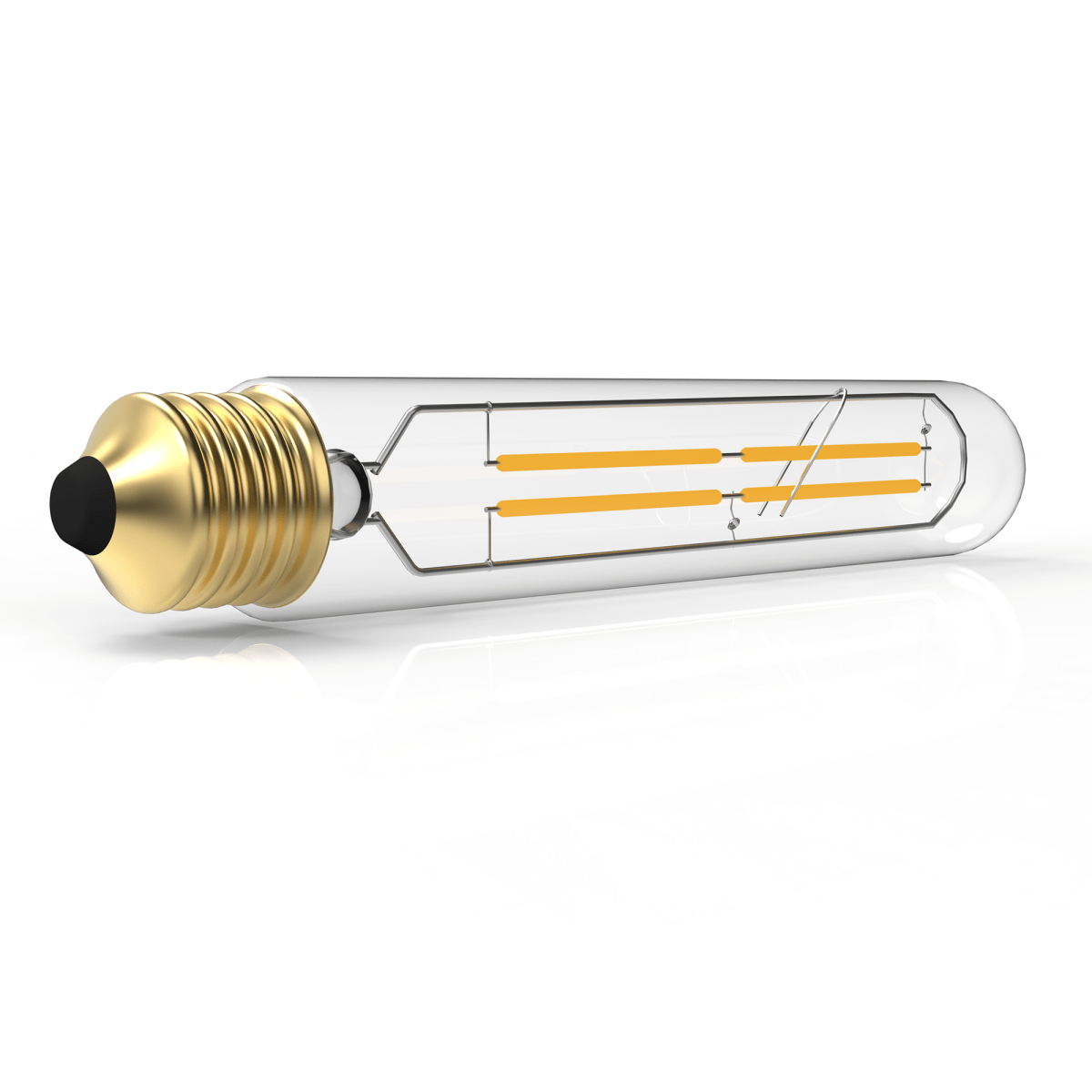 8W T10 LED Filament Bulb with E26 Base – 2700K Warm White, Dimmable - D1.26"*8.86"H - LEDMyPlace