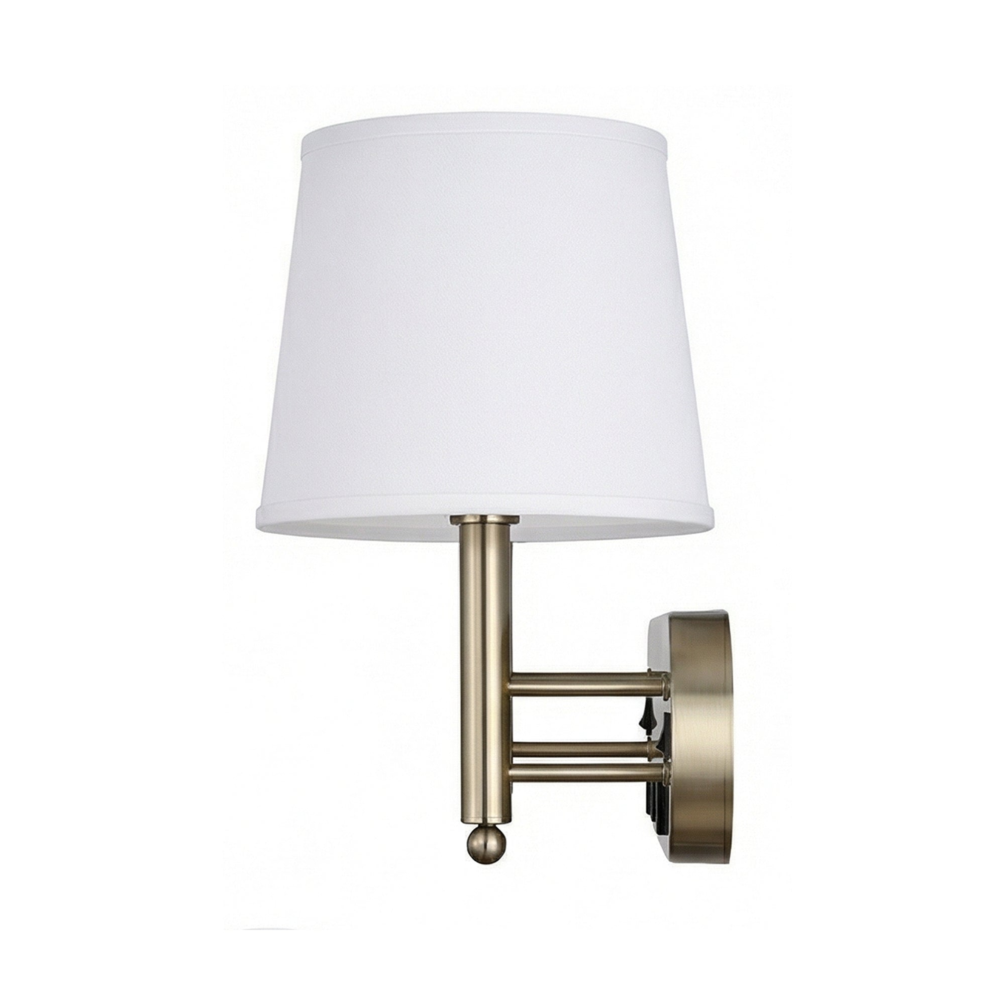 24"W x 16"H Double Wall Lamp with White Linen Shades – Plated Brushed Nickel Finish - 2 Pack