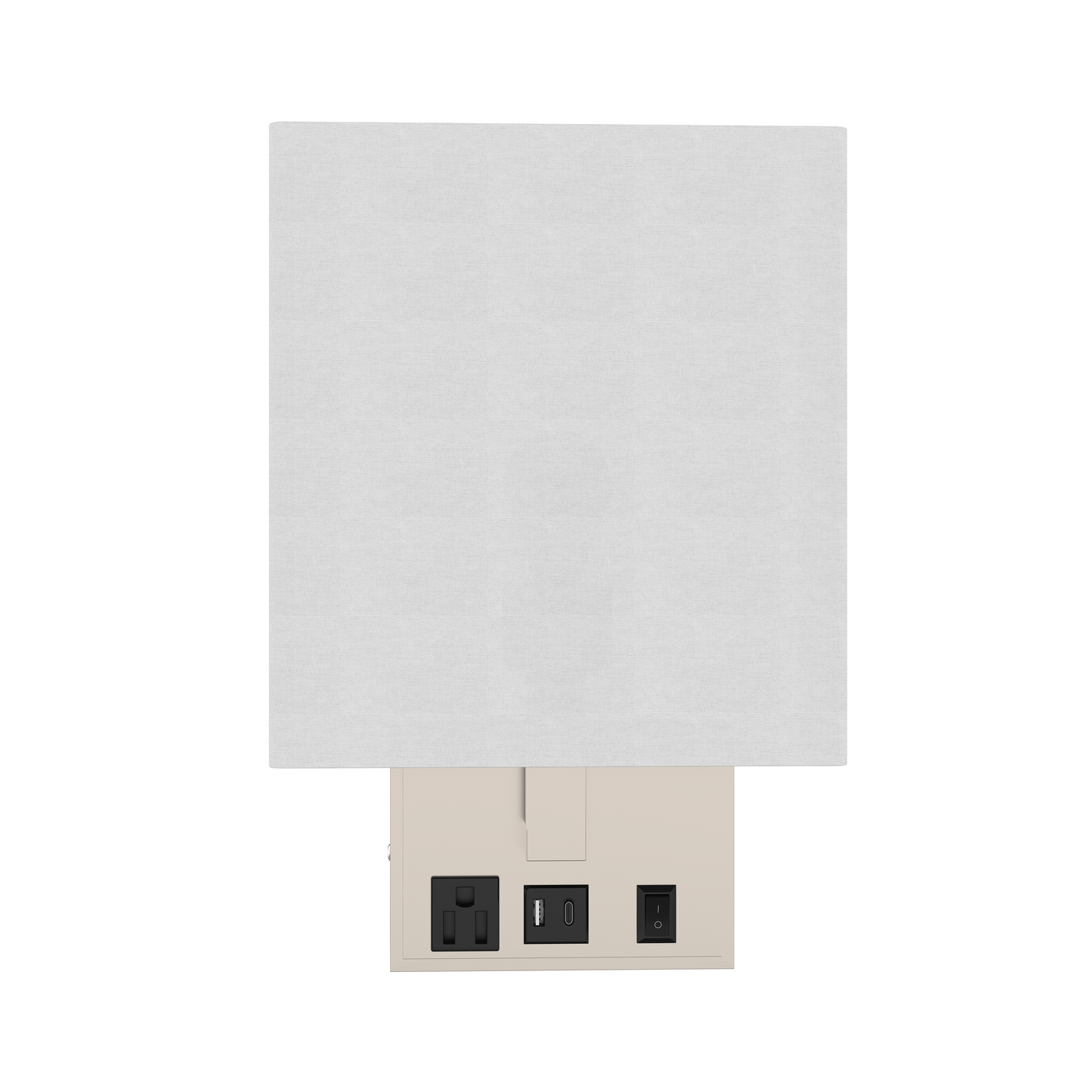 1-Light, Decorative Wall Sconces Light with 1 Switch, 1 USB, 1 Type C & 1 Outlet, Satin Nickel Finish w/ White shade, Wall Mounted Lamps for Home Hotel Corridor Restaurant