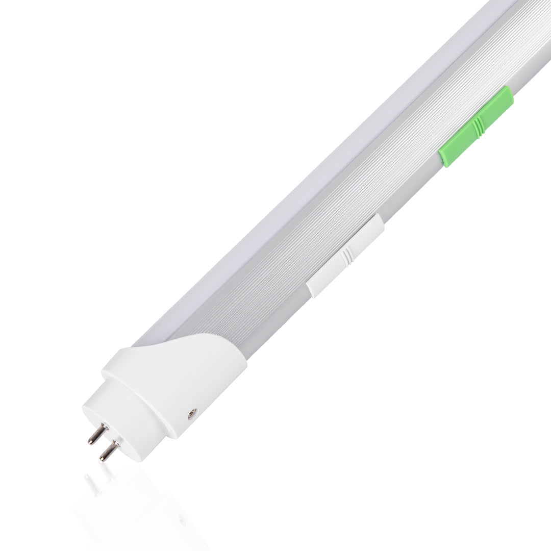 Hybrid T8 4ft LED Tube/Bulb - 22w/18w/15w/12w Wattage Adjustable, 130lm/w, 3000k/4000k/5000k/6500k CCT Changeable, Clear, Base G13, Single End/Double End Power - Ballast Compatible or Bypass