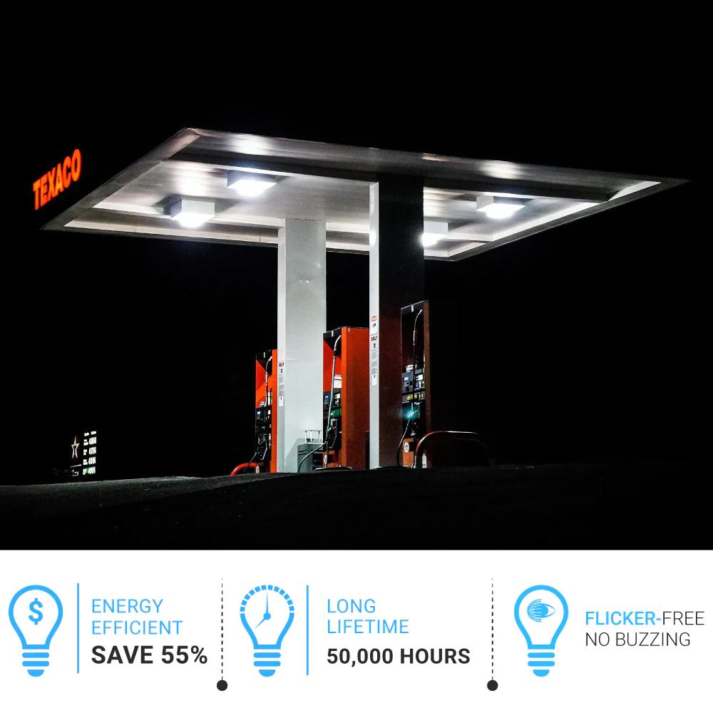 150W LED Canopy Light, 15600LM, 5700K, UL, Damp/Wet Locations, For Gas Stations, High Bay Carport, Indoor Parking, Underpasses, Loading Docks