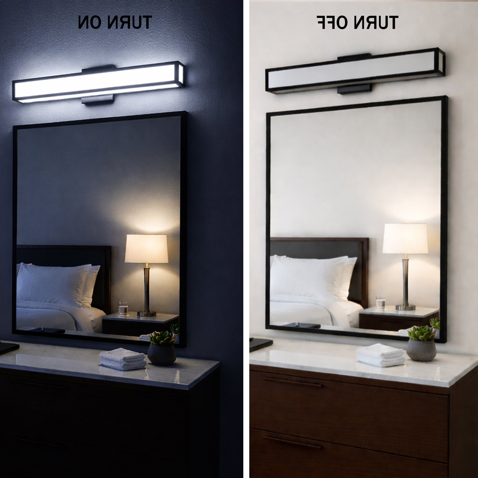 24″W x 3.5″D x 4.72″H Black LED Wall Light with Integrated 20W LED 3CCT – Hardwired