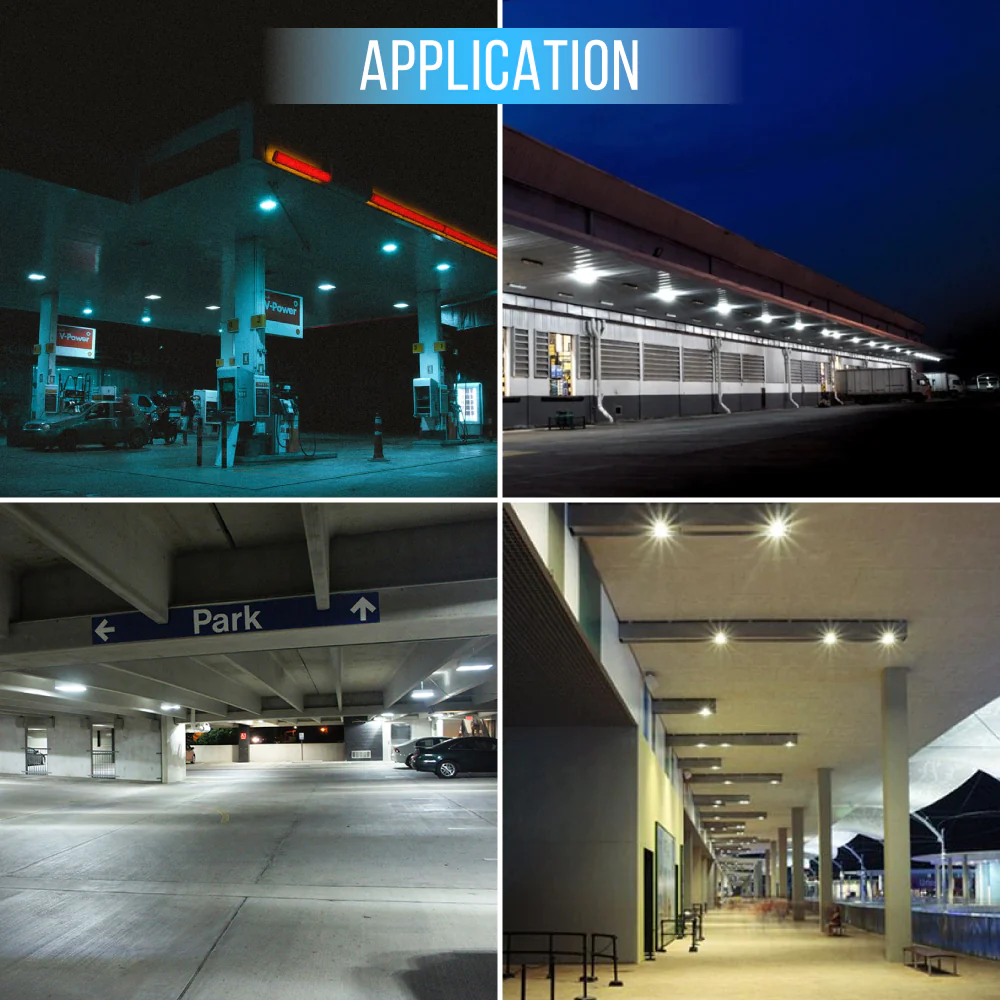 150W LED Canopy Light, 15600LM, 5700K, UL, Damp/Wet Locations, For Gas Stations, High Bay Carport, Indoor Parking, Underpasses, Loading Docks