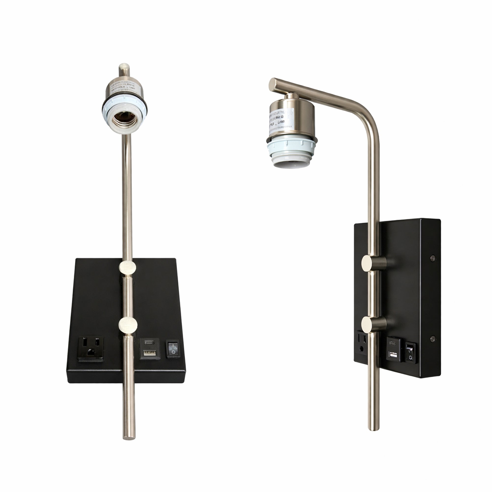 6″W x 13″H Single Wall Lamp with White Linen Shade – Matte Black or Brushed Nickel Finish - 4 Pack