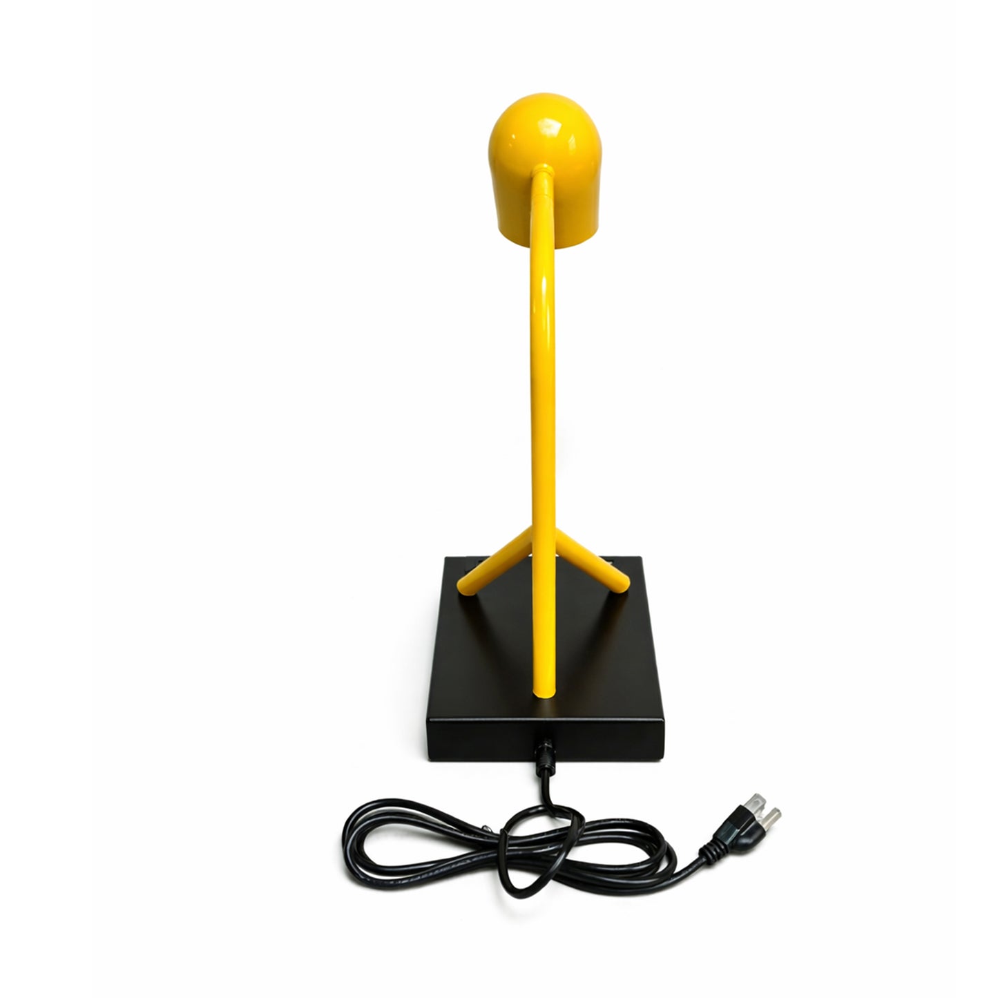 6.25″W x 16.2″H Black/Yellow Table Lamp with E12 Socket, Outlet, and USB Ports