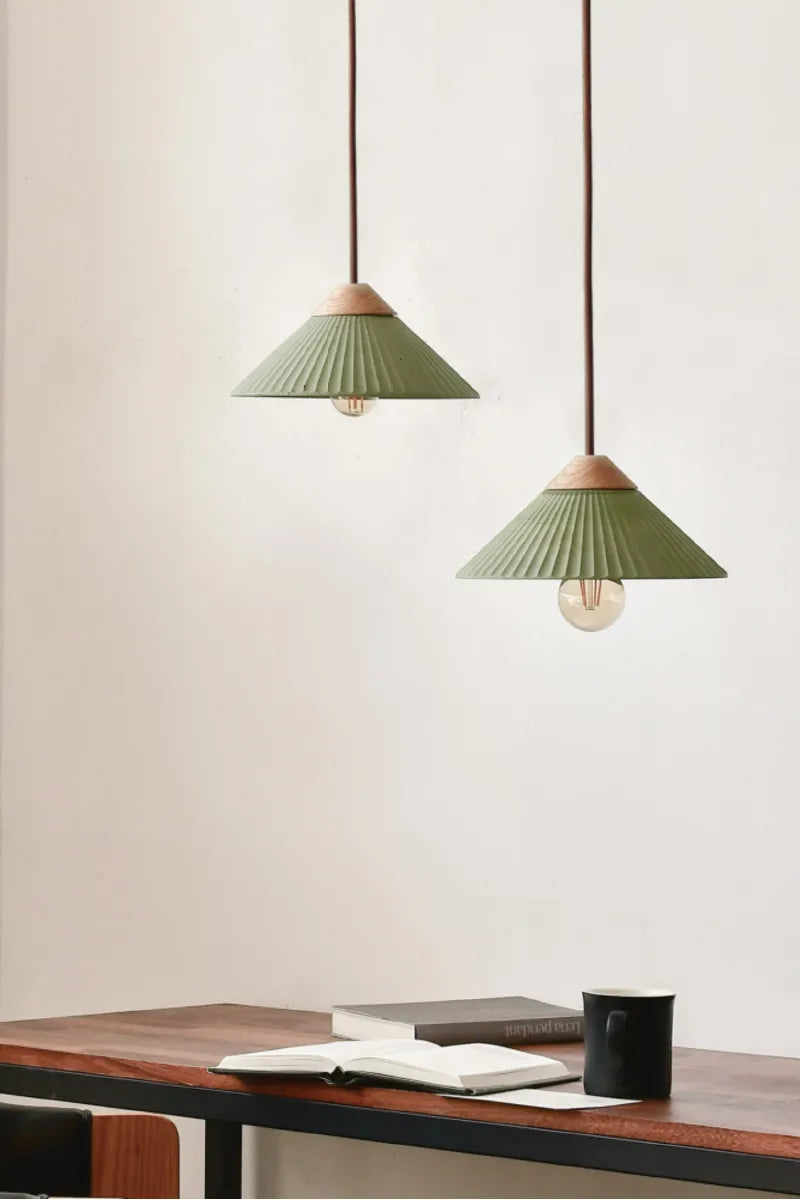 Summit Mountain  Olive Green Pendant Light, Max 20W, E26 Base, Damp Rated