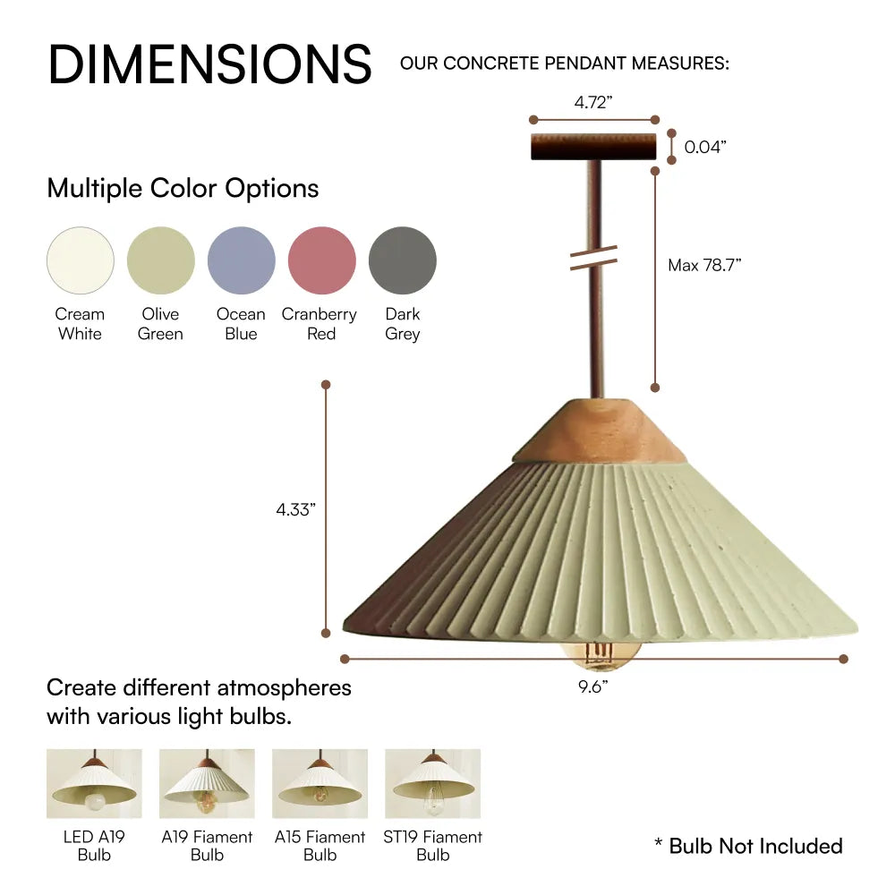 Summit Mountain  Olive Green Pendant Light, Max 20W, E26 Base, Damp Rated
