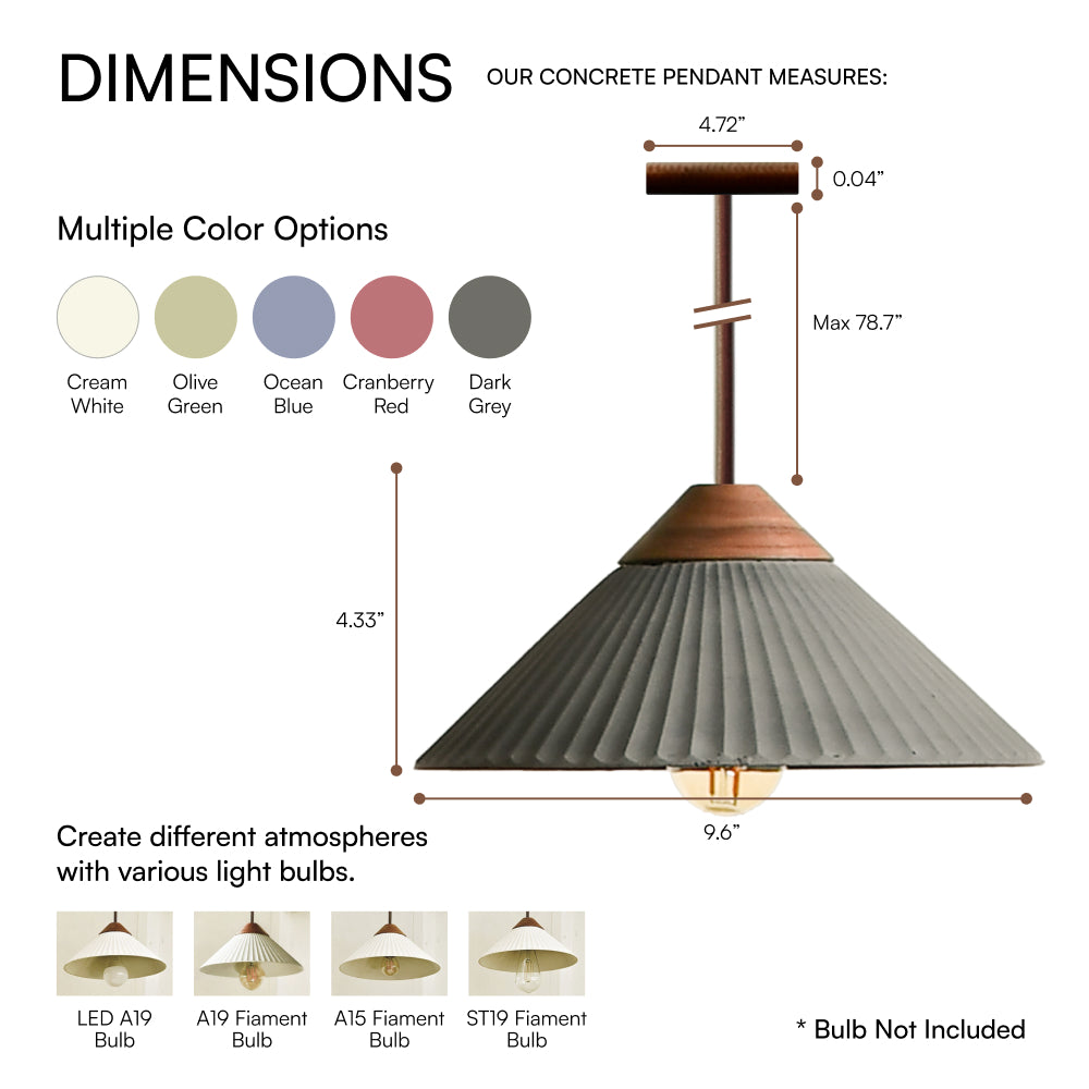 Summit Mountain  Dark Grey Pendant Light, Max 20W, E26 Base, Damp Rated