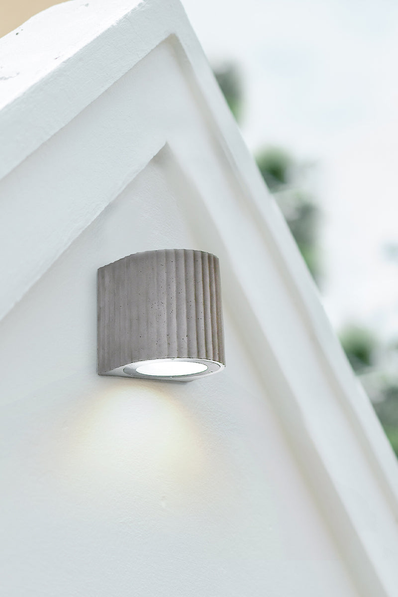 Corinthian Cement Grey Wall Light, Max 20W, E26 Base, Wet Rated