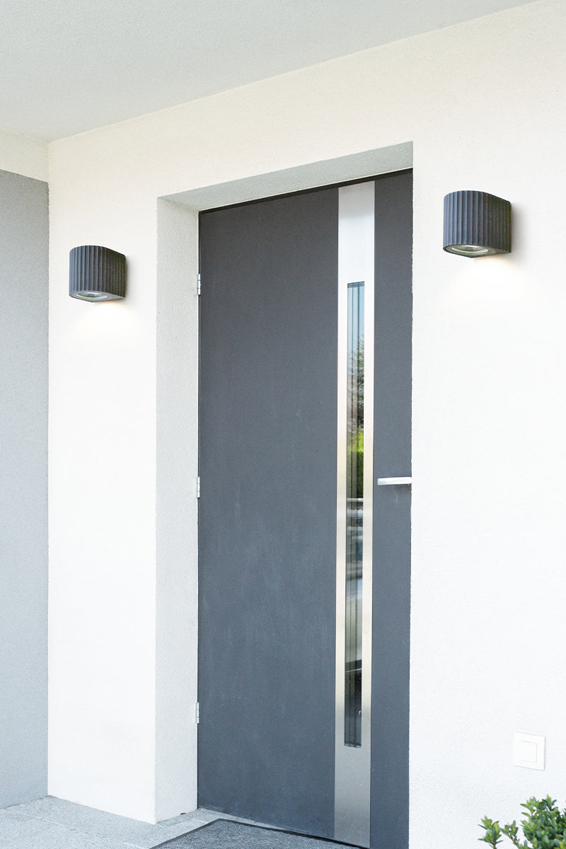 Corinthian  Dark Grey Wall Light, Max 20W, E26 Base, Wet Rated