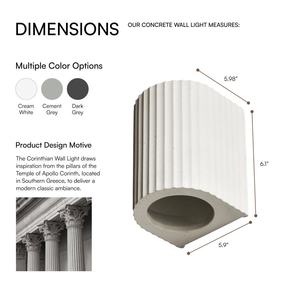 Corinthian  Dark Grey Wall Light, Max 20W, E26 Base, Wet Rated