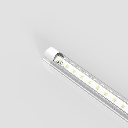 T8 8ft Integrated LED Tube Light 60W V Shape 6500K Clear, ETL Listed, Plug and Play, Linkable T8 8ft LED Bulbs for Garage, Warehouse, Shop