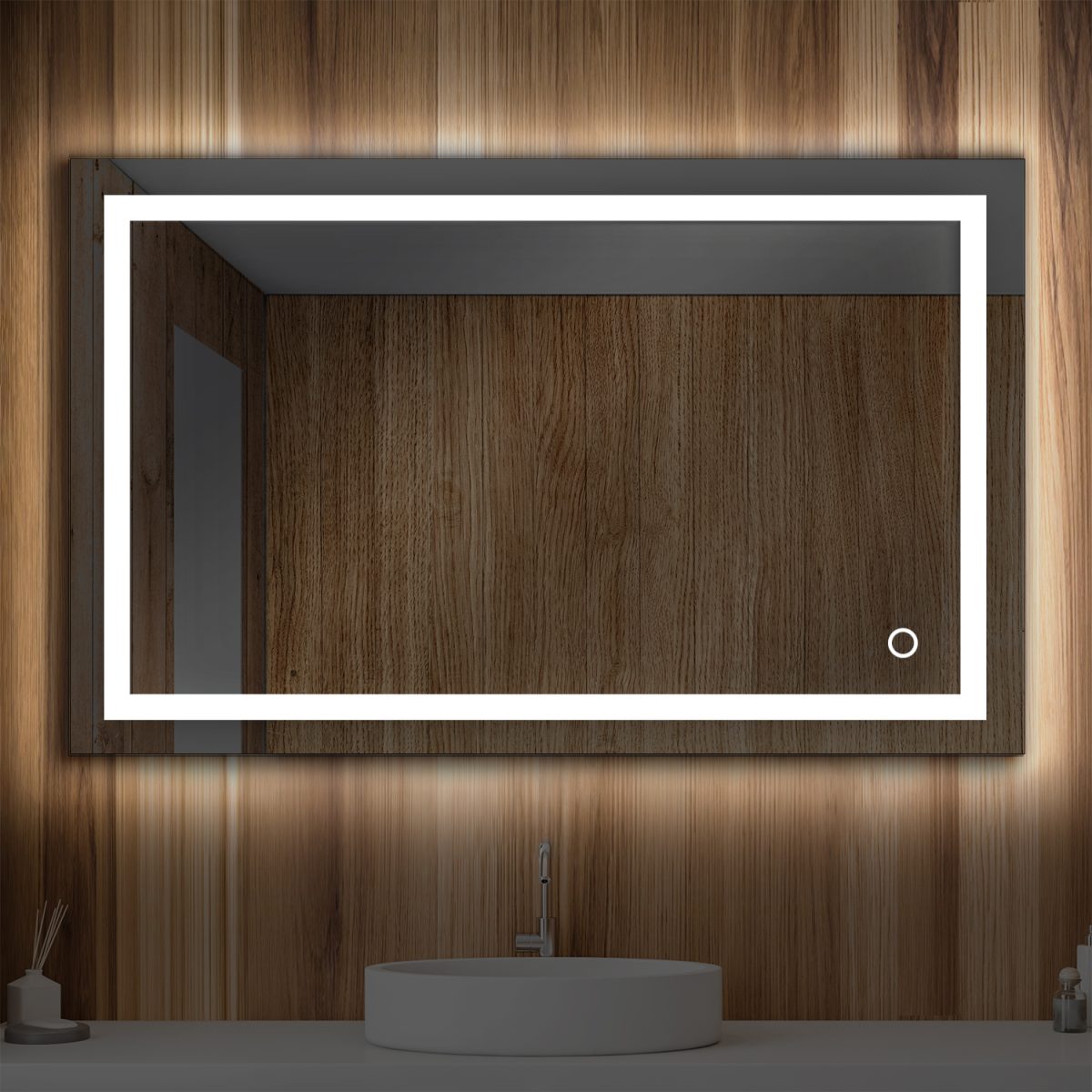 36 in. x 48 in. Vanity Mirror with Lights, Anti-Fog, CRI 90+, Makeup Mirror with Lights, Touch Switch Control, CCT Adjustable With Remembrance, LED Mirror for Bathroom, Inner Window Style