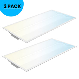 2x4 LED Troffer Light, 50W, 5000K Daylight White, 4000/5000/6500 Kelvin (CCT Changeable), Wattage Adjustable Dimmable, UL, DLC Listed, LED Center Basket Light, Recessed Light Fixtures For Schools, Hospitals, and Offices, 2-Pack