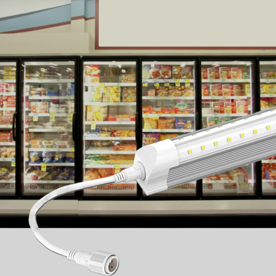 T8 5ft LED Freezer/Cooler Tube Light, V Shape, 32W 5000K, Clear, Refrigerator LED Light - Walk-in Cooler Light