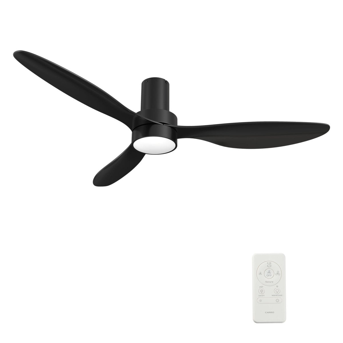 AURORA 52 inch 3 - Blade Flush Mount Smart Ceiling Fan with LED Light & Remote - LEDMyPlace