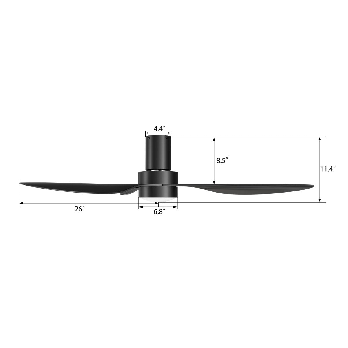 AURORA 52 inch 3 - Blade Flush Mount Smart Ceiling Fan with LED Light & Remote - LEDMyPlace