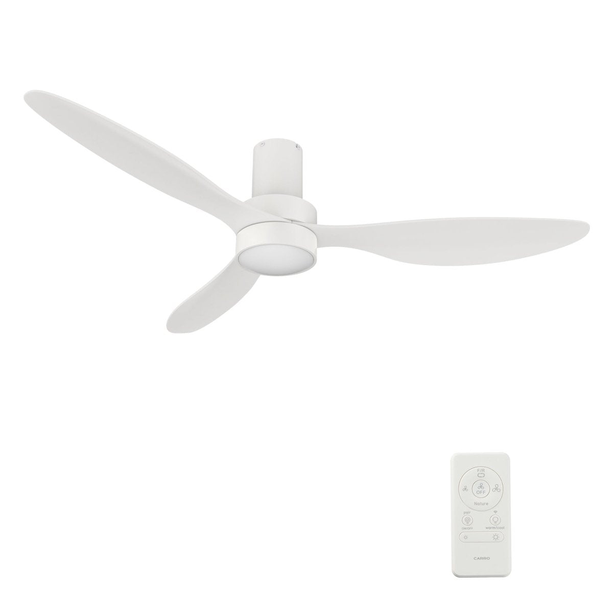 AURORA 52 inch 3 - Blade Flush Mount Smart Ceiling Fan with Remote & LED Light - LEDMyPlace