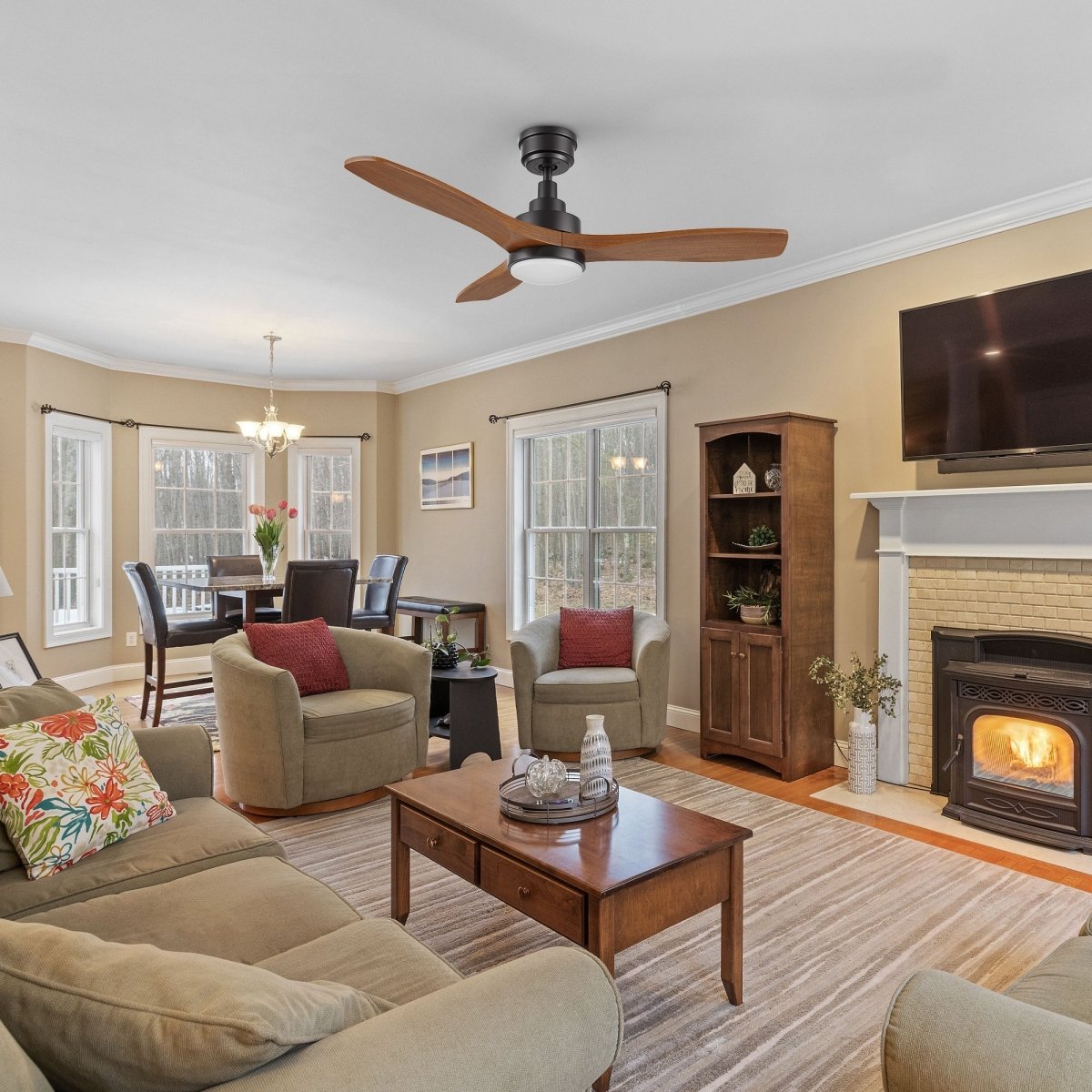 BONELLI 48 inch 3 - Blade Ceiling Fan with LED Light & Remote - LEDMyPlace