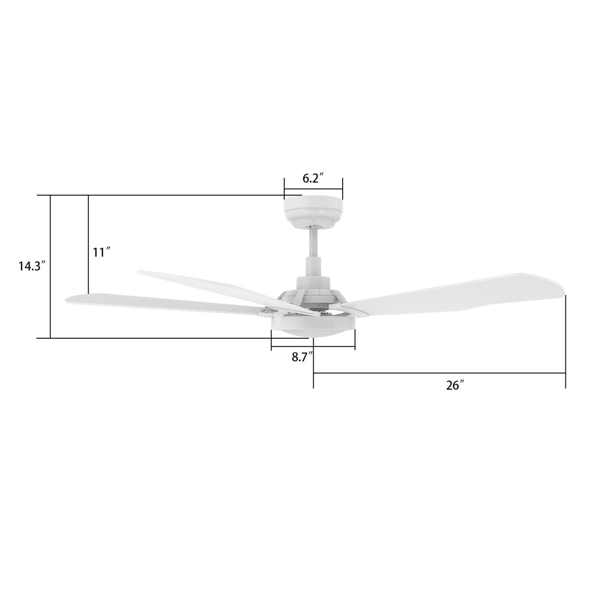 BRISA 52 inch 5 - Blade Smart Ceiling Fan with LED Light & Remote - LEDMyPlace