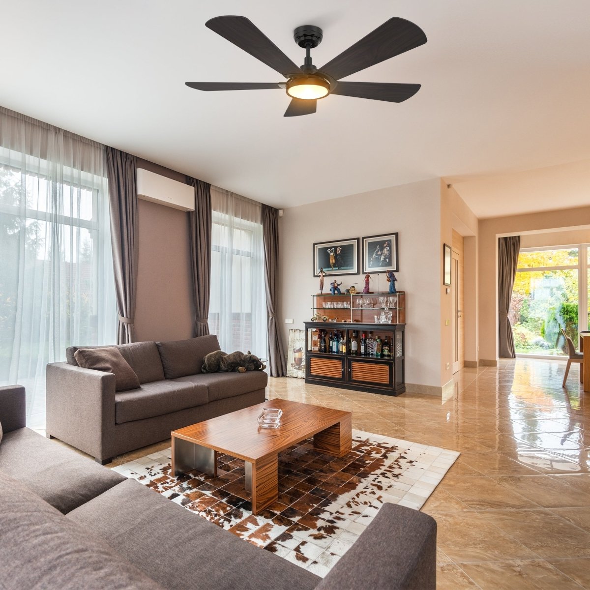 BRISA 52 inch 5 - Blade Smart Ceiling Fan with LED Light & Remote - LEDMyPlace