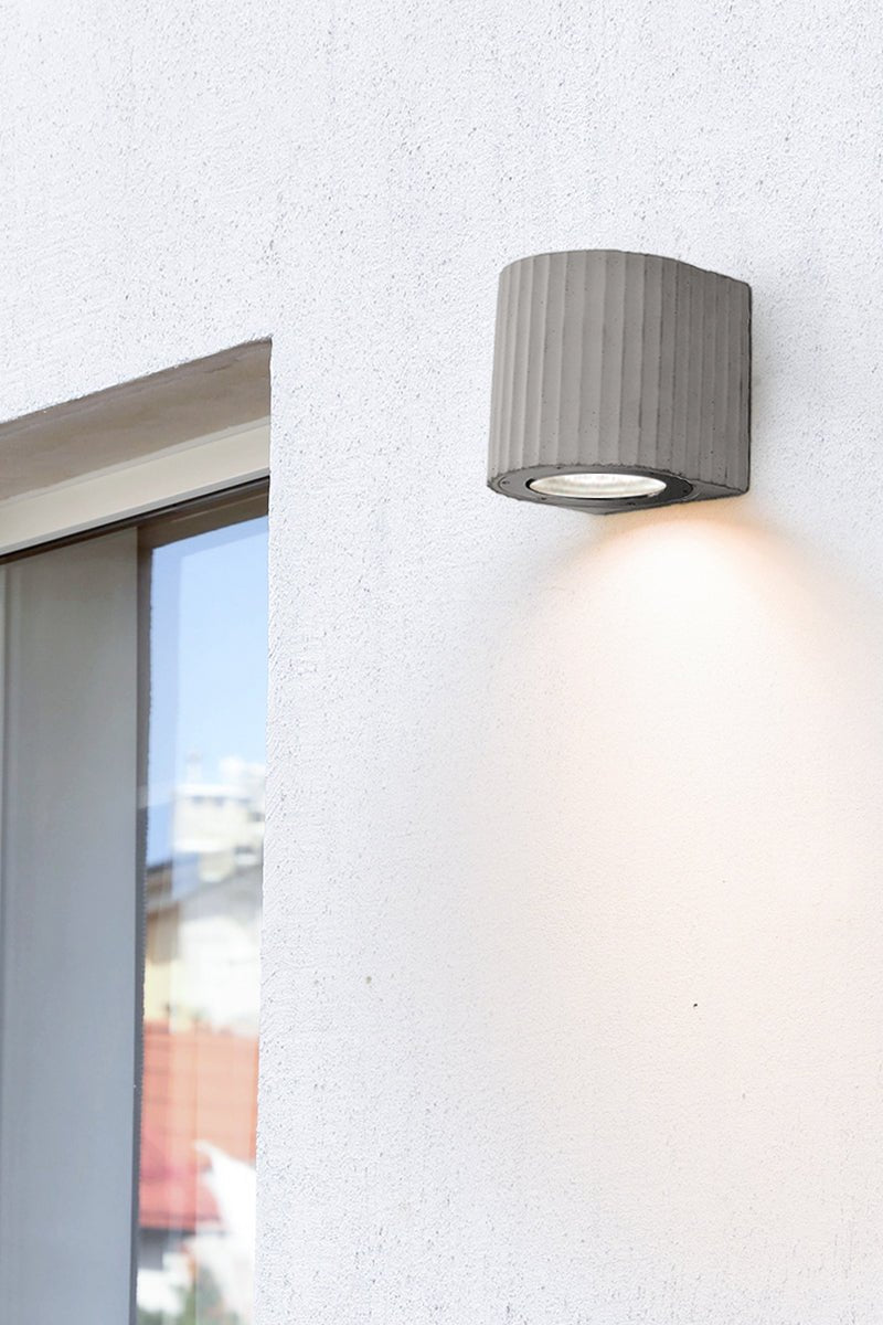 Corinthian Cement Grey Wall Light, Max 20W, E26 Base, Wet Rated - LEDMyPlace