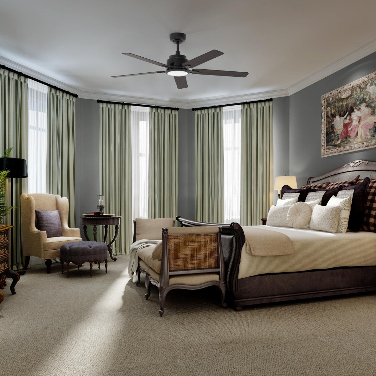 ESPEAR 52 inch 5 - Blade Smart Ceiling Fan with LED Light & Remote - LEDMyPlace