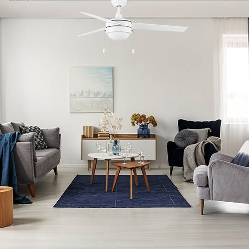 EVERETT 52 Inch 3 - Blade Ceiling Fan with LED Light & Pull Chain - LEDMyPlace