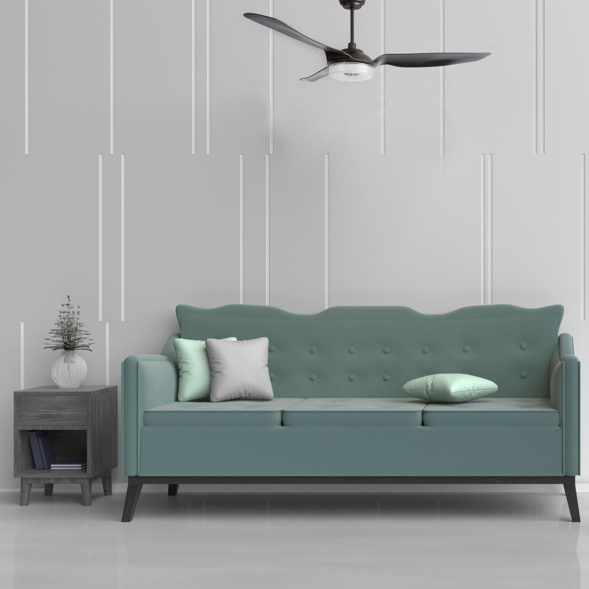 FLETCHER 52'' 3 - Blade Smart Ceiling Fan with LED Light & Remote - LEDMyPlace
