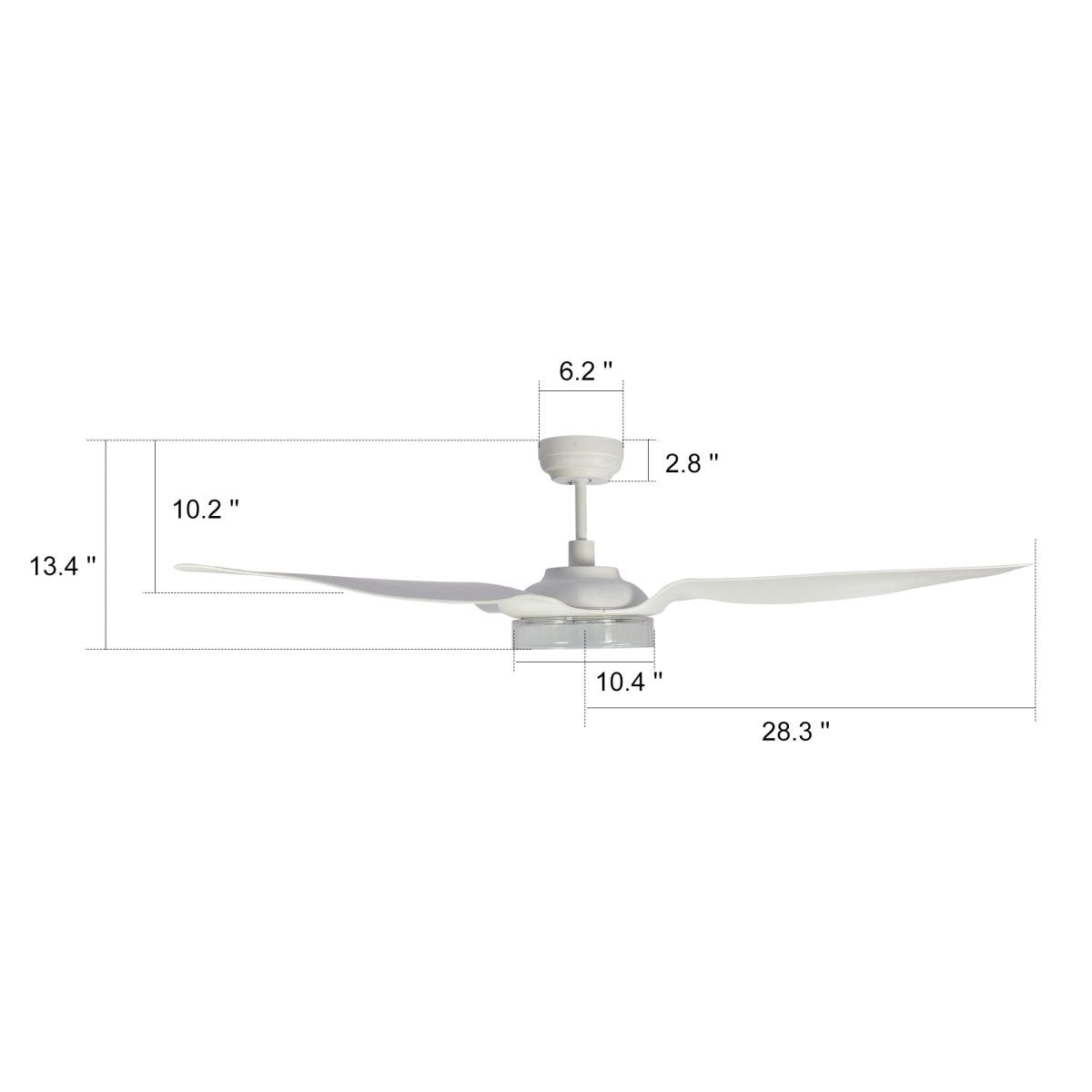 FLETCHER 56 inch 3-Blade Smart Ceiling Fan with LED Light & Remote