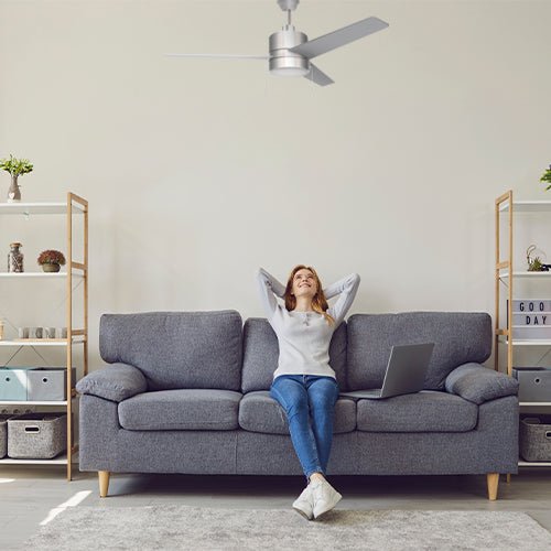 FLINT 52 inch 3 - Blade Ceiling Fan with LED Light and Pull Chain - LEDMyPlace