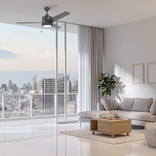 FLINT 52 inch 3 - Blade Ceiling Fan with LED Light and Pull Chain - LEDMyPlace