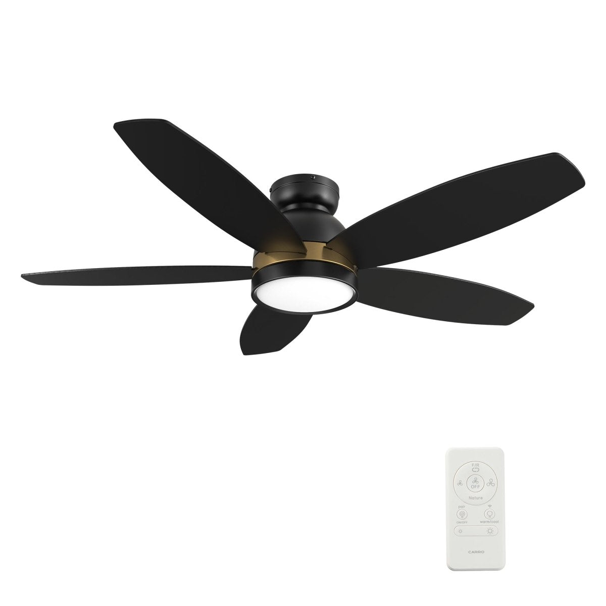 FREMONT 48 inch 5 - Blade Flush Mount Smart Ceiling Fan with Remote & LED Light - LEDMyPlace