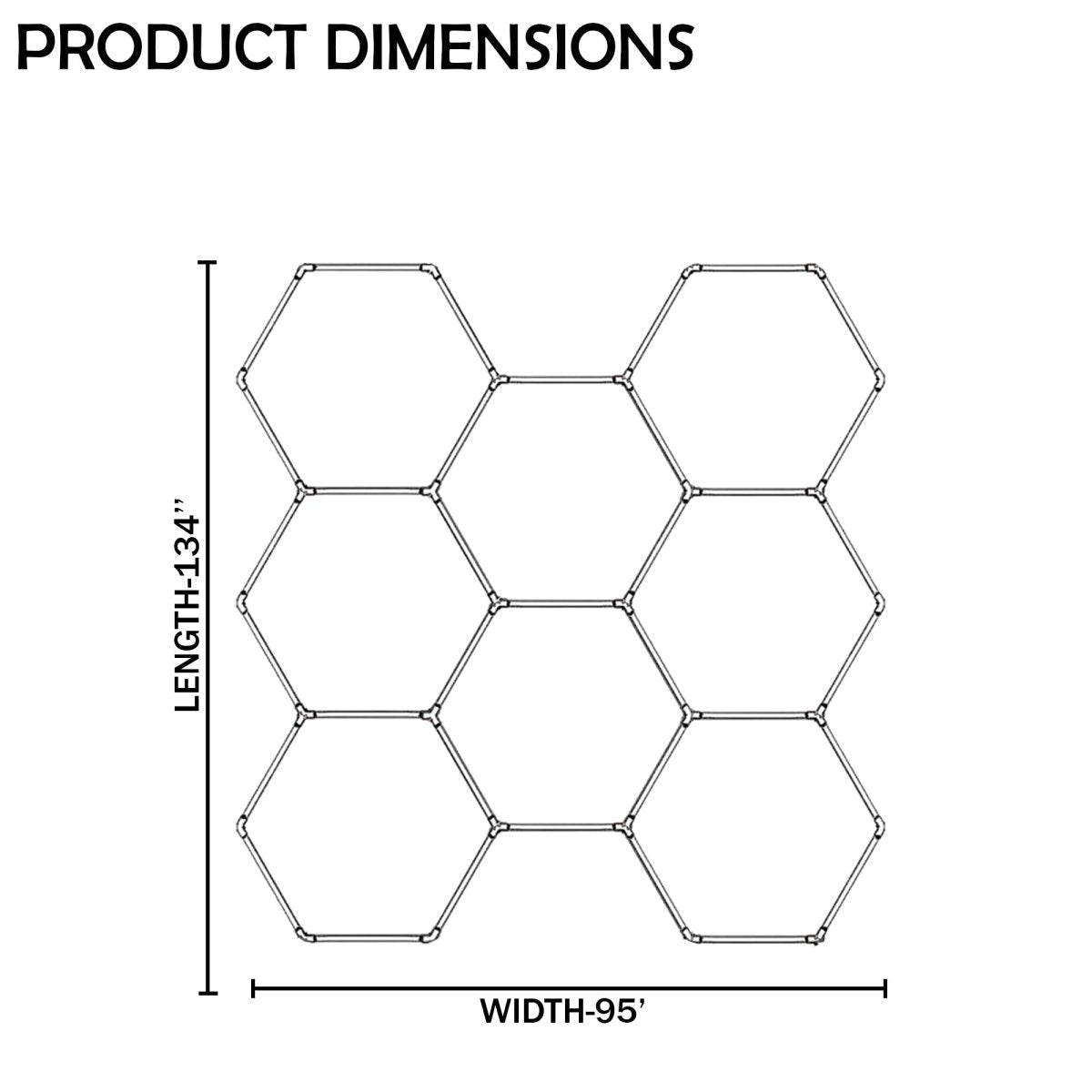 Hexagon LED Garage Light, 8 Hex Kit (35pcs), 6w/pc (Total Power 210W), hexagon-led-garage-light-8-hex-kit-35pcs-6w-pc-total-power-210w