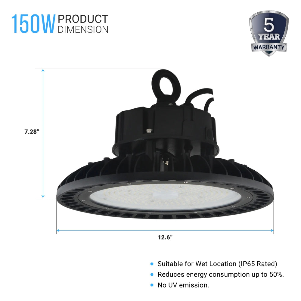 UFO LED High Bay Light 150W 4000K Cool White 21750LM UL, DLC Listed, I