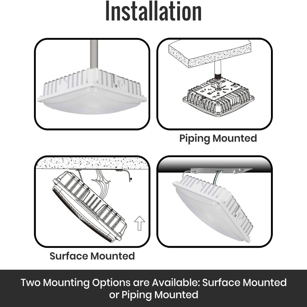 LED Canopy Light with 30W - 70W Selectable Wattage & 3000K - 5000K CCT – Bronze - LEDMyPlace