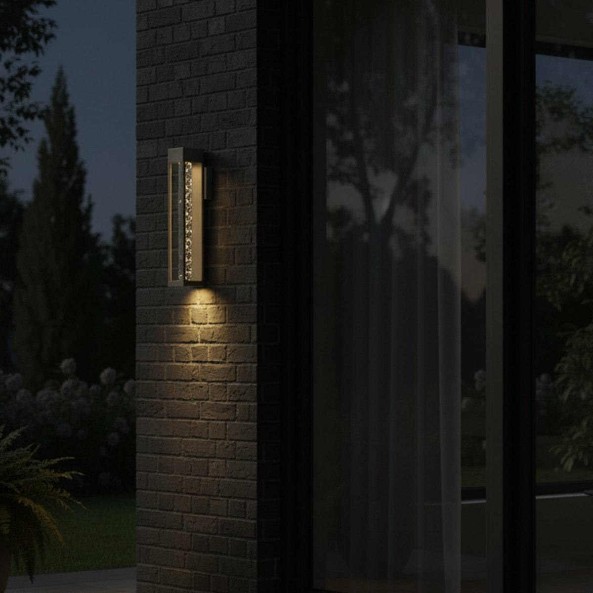 LED Crystal Bubble Glass Tube, 11W 3CCT, Modern Outdoor Wall Sconce - 4.72"L x 4.72"W x 21.65"H - LEDMyPlace