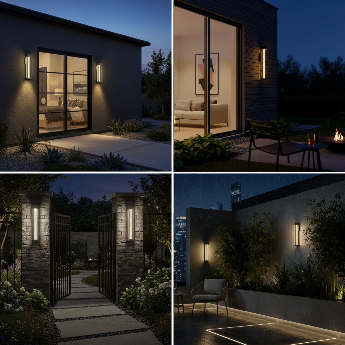 LED Crystal Bubble Glass Tube, 11W 3CCT, Modern Outdoor Wall Sconce - 4.72"L x 4.72"W x 21.65"H - LEDMyPlace