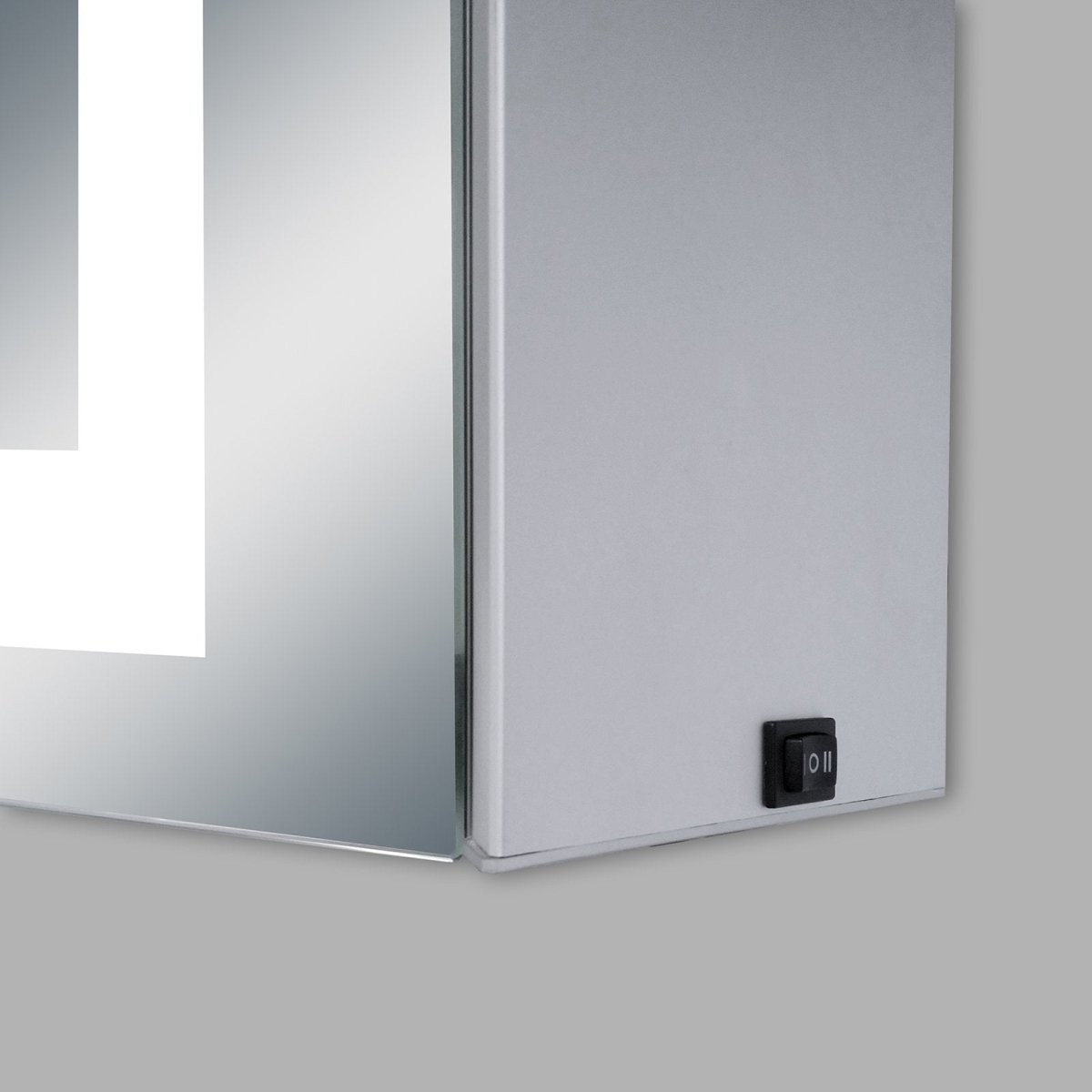 LED Lighted Bathroom Medicine Cabinet with Outlet, Double Sided Mirror, On/Off Switch, ETL, RoHS Listed, 90+ CRI, Surface Mount, Medicine Cabinet with LED Mirror, Benign Style - LEDMyPlace