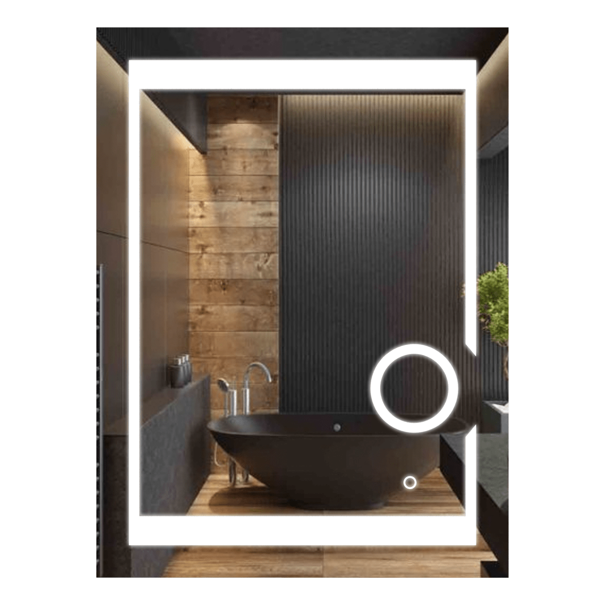 LED Lighted Bathroom Vanity Mirror with Magnifying Mirror, Anti - Fog, Touch Button, CRI 90+,Adjustable Color Temperature & Remembrance Makeup Mirror, Auspice Style - LEDMyPlace