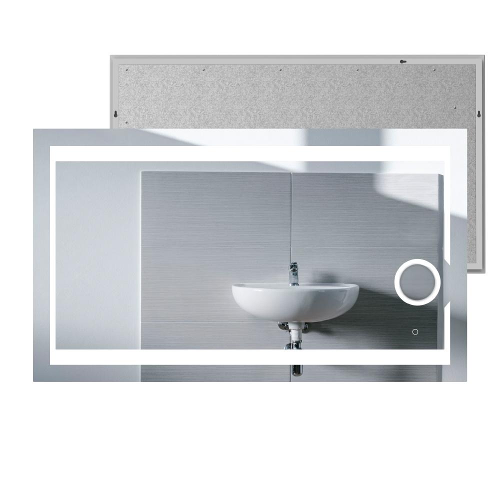 LED Lighted Bathroom Vanity Mirror with Magnifying Mirror, Anti - Fog, Touch Button, CRI 90+,Adjustable Color Temperature & Remembrance Makeup Mirror, Auspice Style - LEDMyPlace