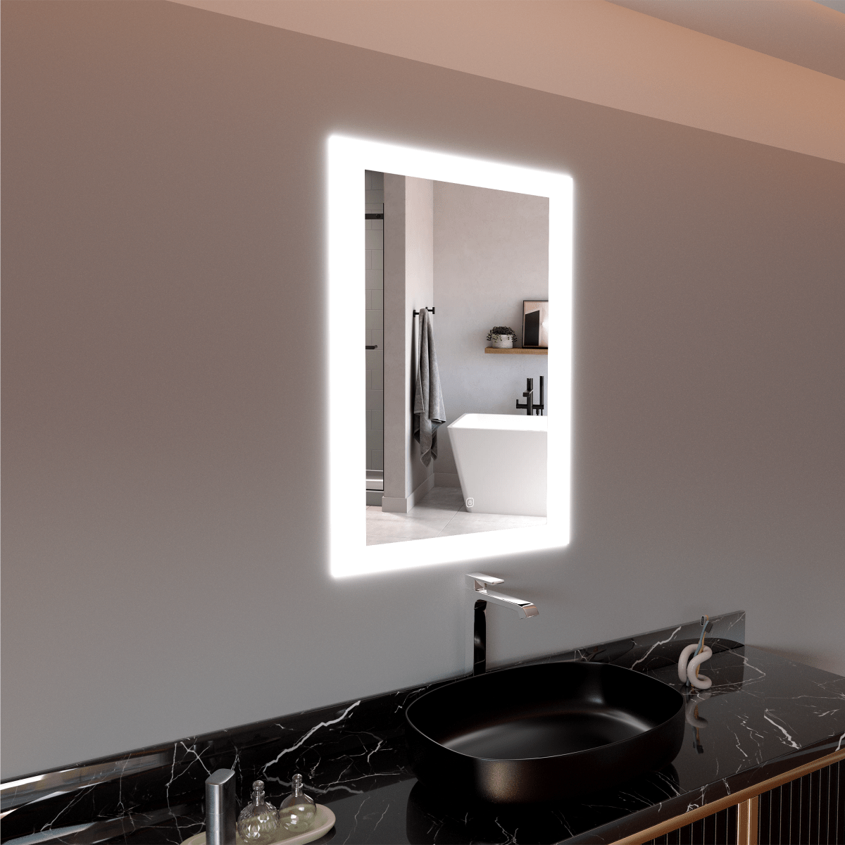 LED Mirror for Bathroom 24"x 36" w/ Backlit, Anti - Fog LED Vanity Mirror, CCT Changable (3 Colors), Memory Function, Touch Switch, Wateroroofed UL ETL Listed - LEDMyPlace