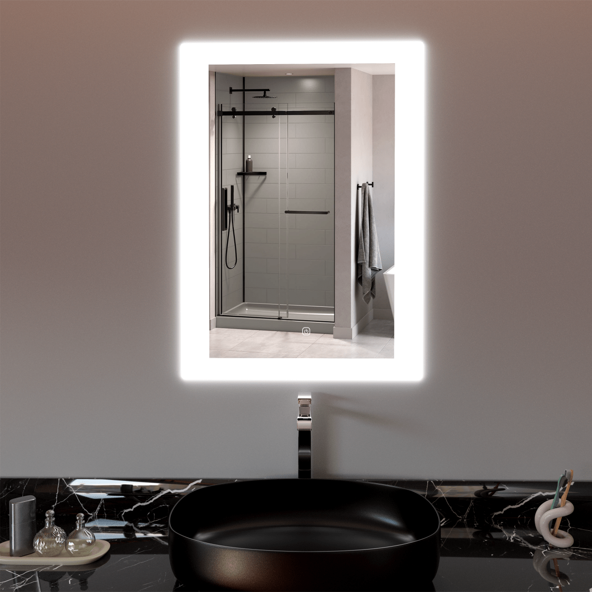 LED Mirror for Bathroom 24"x 36" w/ Backlit, Anti - Fog LED Vanity Mirror, CCT Changable (3 Colors), Memory Function, Touch Switch, Wateroroofed UL ETL Listed - LEDMyPlace