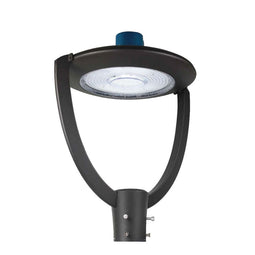 LED Post Top Light With Photocell 75W, 5700K, AC120-277V, UL, DLC Listed, IP65 Waterproof, Dimmable, Bronze, For Street Yard Garden Lighting